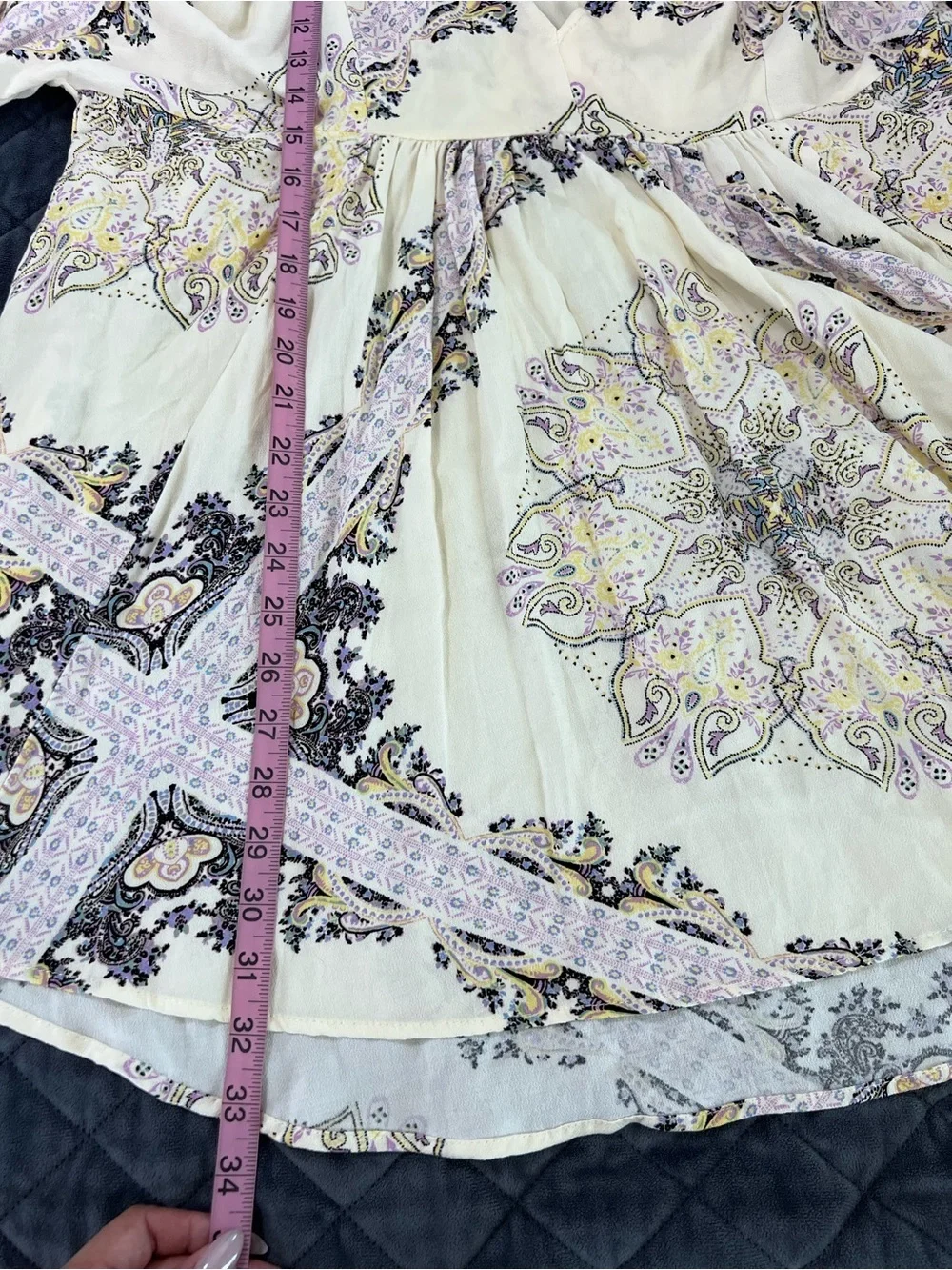 Free People Boho Babydoll Mini Dress Women’s Small Floral Tunic Flowy S